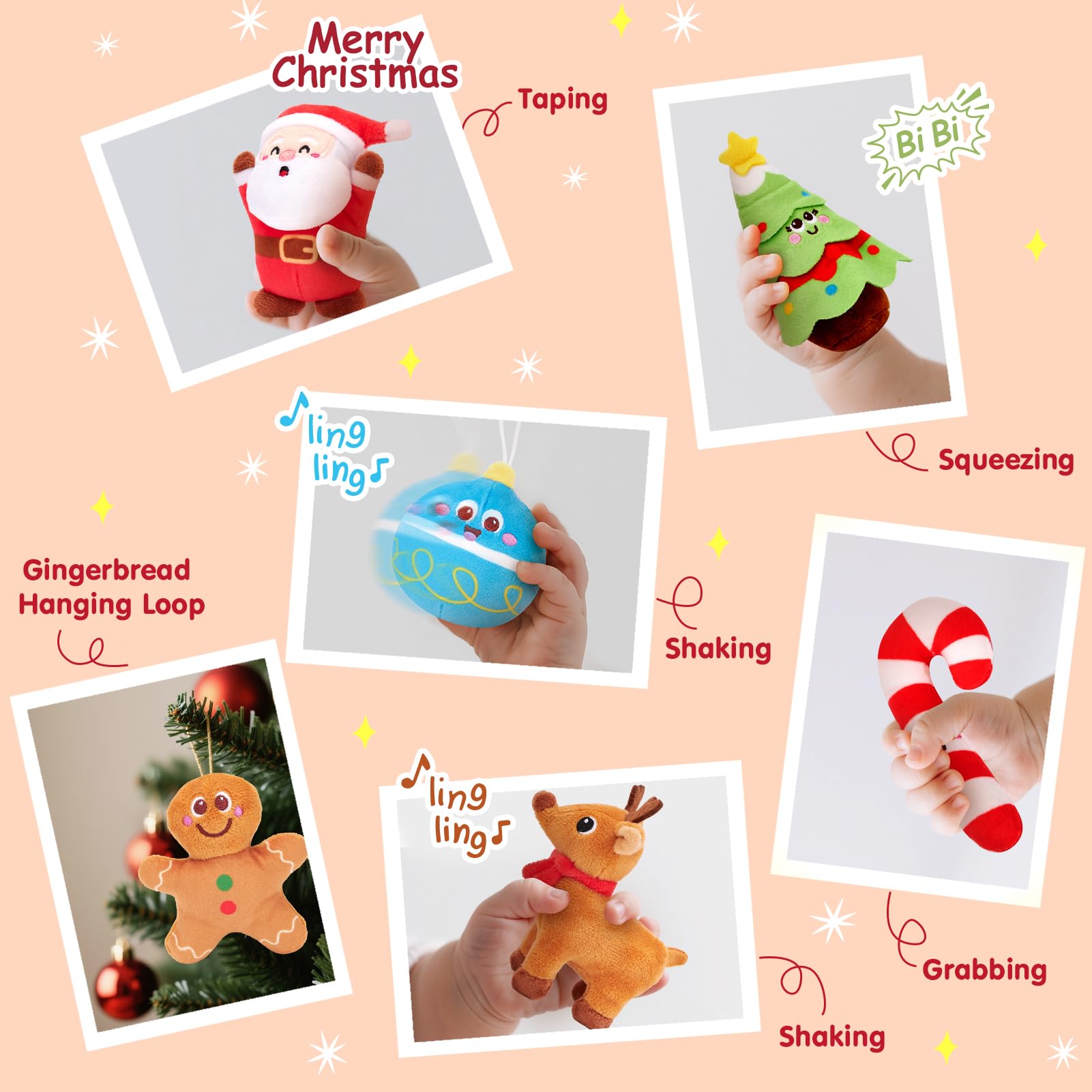 hahaland Baby Toys 6-12 Months, Soft Toddlers Christmas Babies Gifts, Interactive Baby Sensory & Musical Plush Toy - Image 3