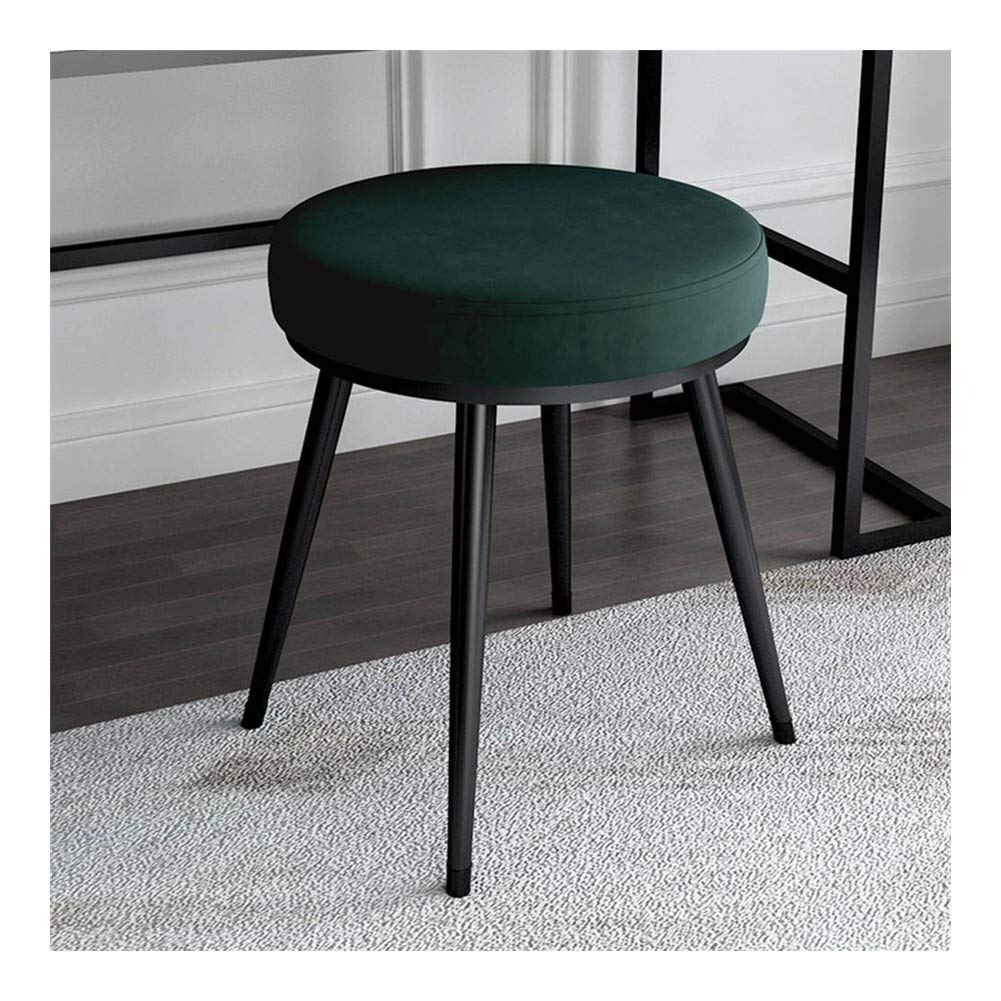 Taburete para maquillaje verde ideal para tocador y salón moderno