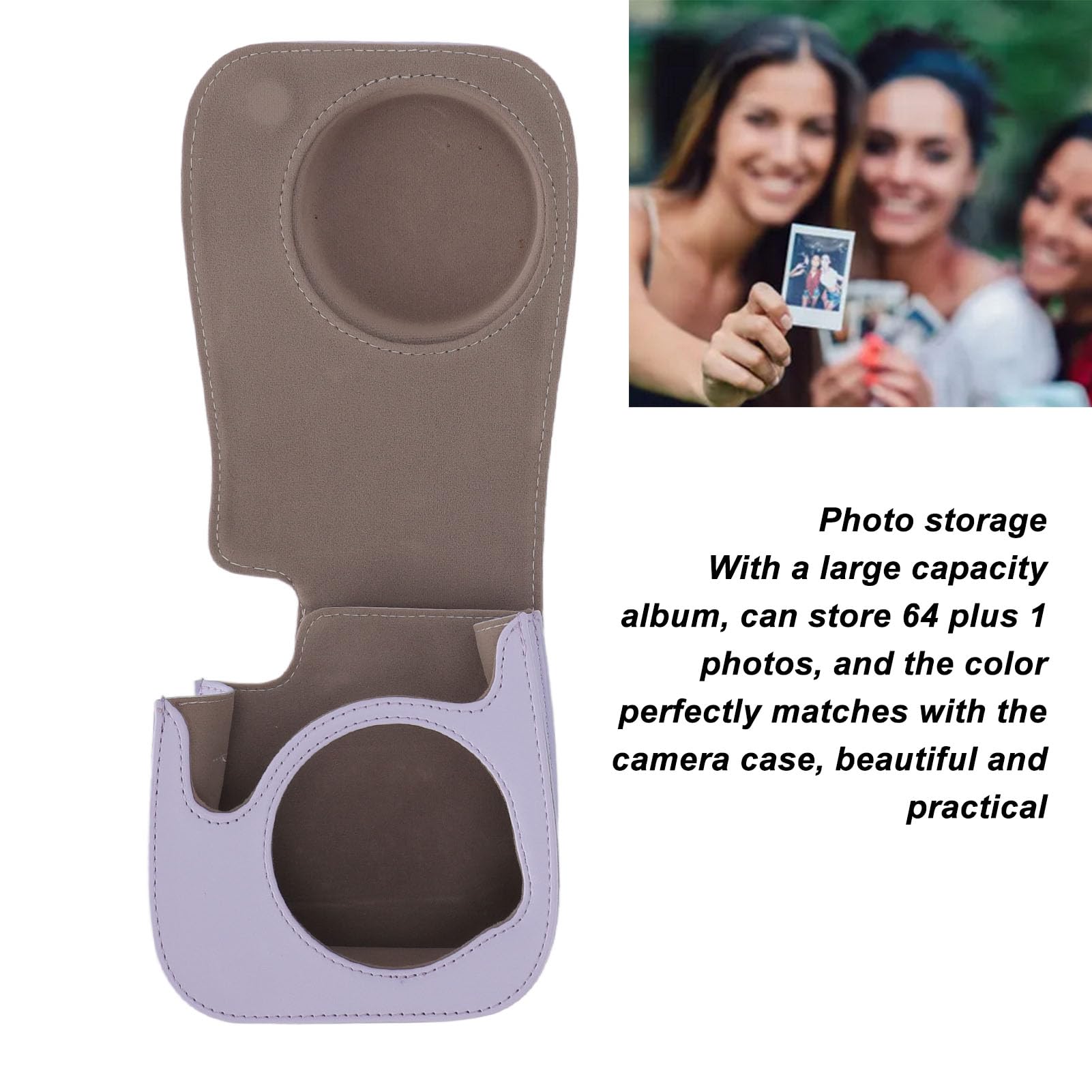 Mini 12 Elegante Custodia per Fotocamera in Pelle PU Borsa a Tracolla Portatile per Visualizzazione Foto per Mini 12 (Viola)