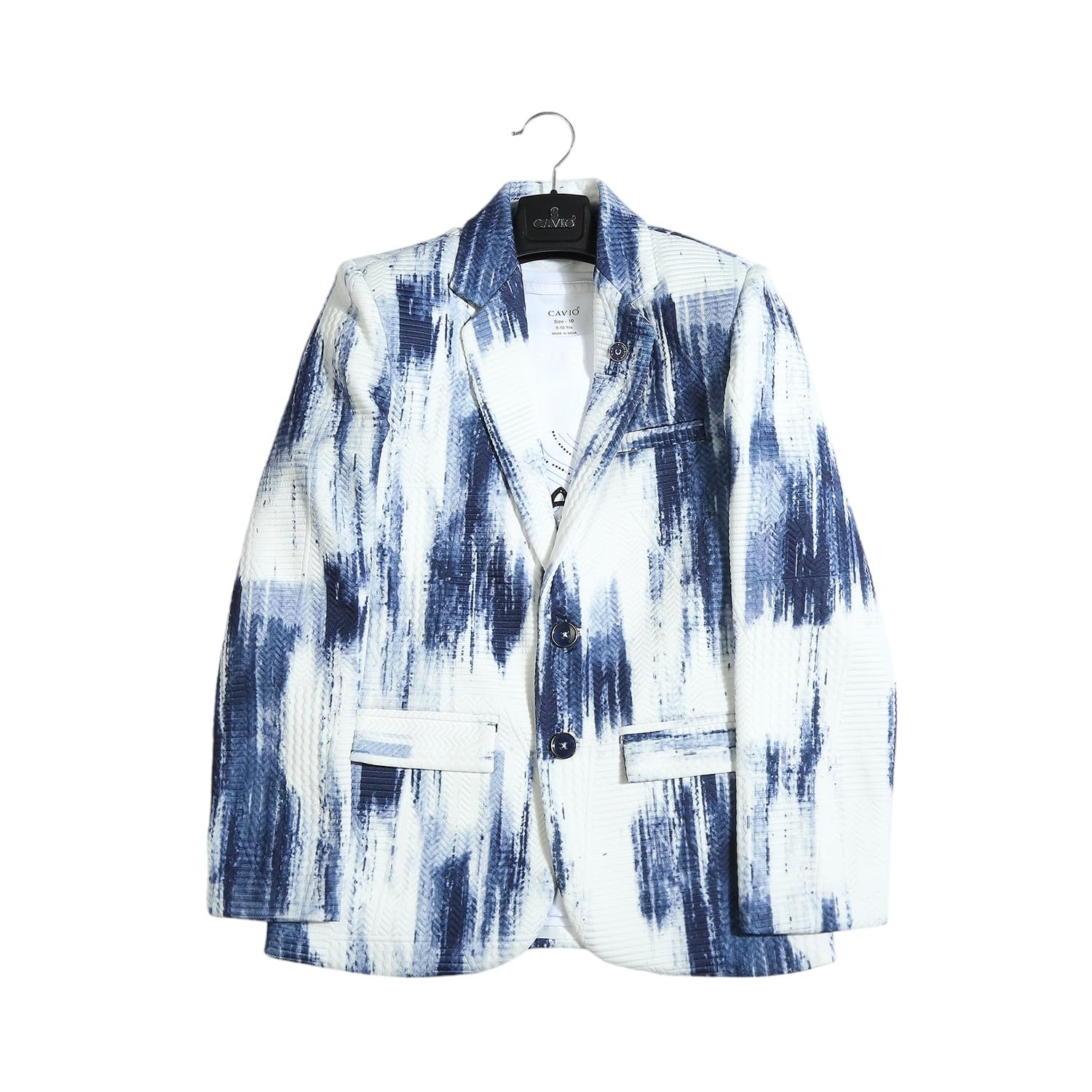 CAVIO Boys SkyBlue Printed Blazer and T-Shirt 3