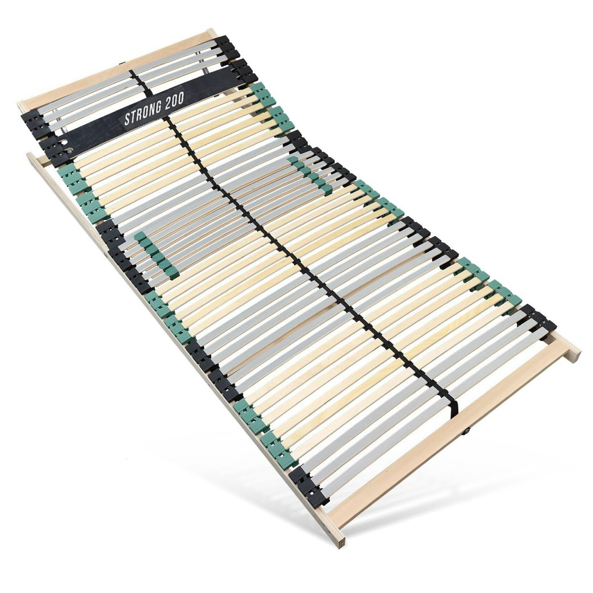 Extra Stabiler Premium Lattenrost 140x200, bis 200Kg belastbar, Kopfteil verstellbar, 42 Latten, 7 Zonen Lattenrost aus Buche und verstärkter Birke, Made in Germany