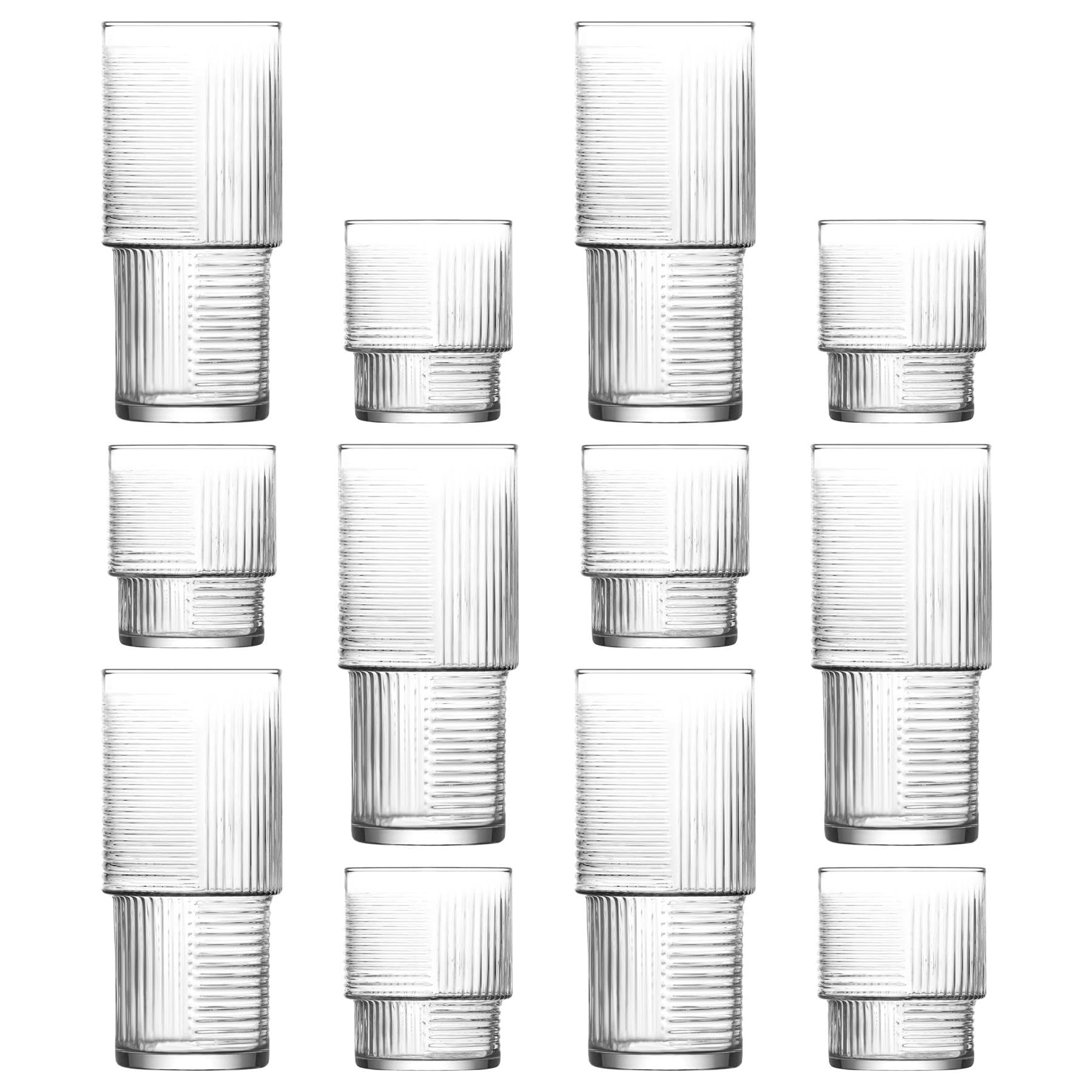 LAV Helen 12Pc Highball Glasses & Tumblers Set - Clear