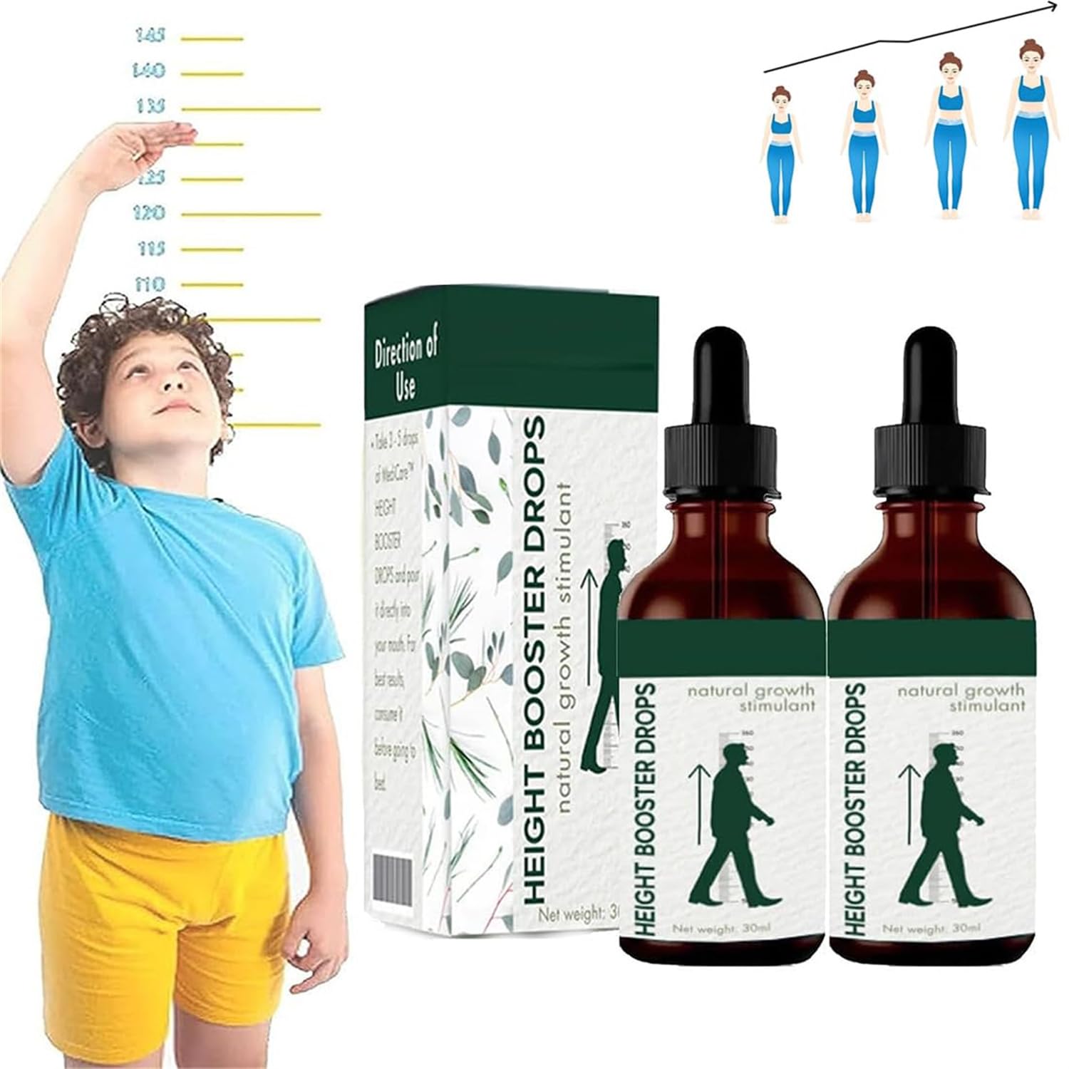 Medicare Height Booster Drops,2023 Sci-Effect Height Growth Oil for Adolescent Bone Growth,Reach Your Maximum Height,Height Growth Foot Oil,Plant Extract High Oil for Adolescent Bone Growth (2 Pcs)