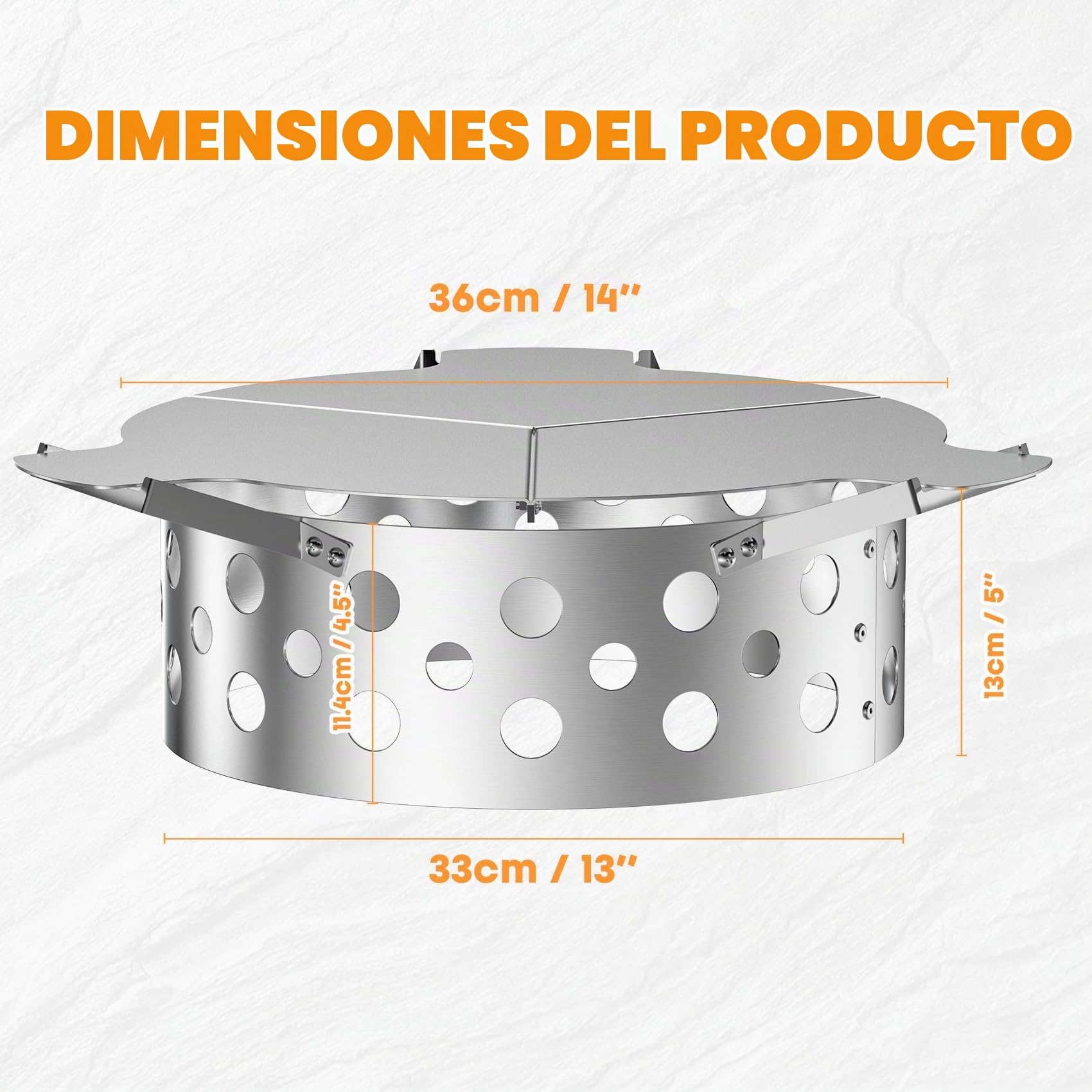 Onlyfire Smoker Barbacoa Kit de Acero Inoxidable para Kettle Grill da 57CM, Accesorio para Barbacoa, Grill Fumador Caja para Fumadores Con Cuatro Soportes de Elevación de Red para Hornear