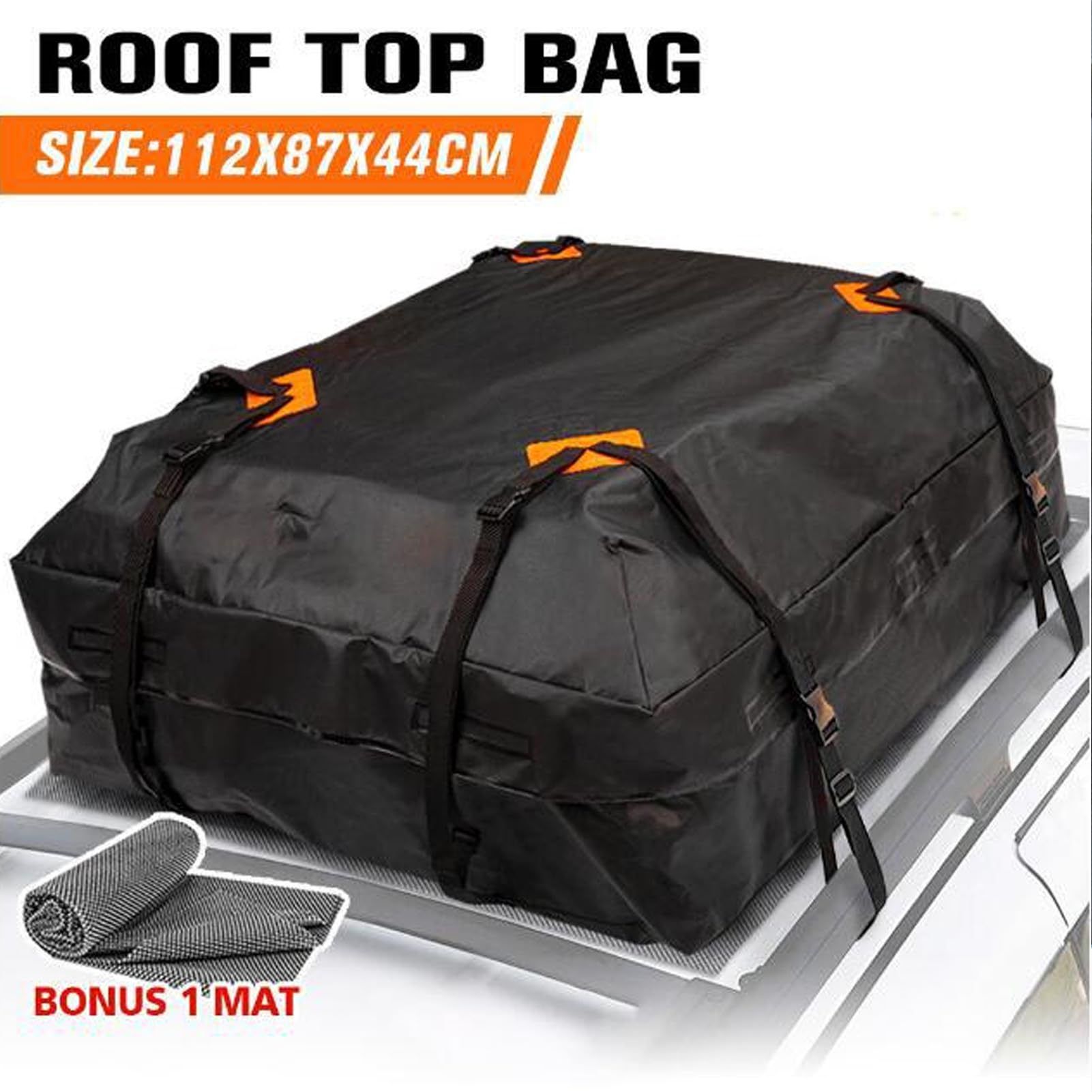 Cryfokt Borsa da Tetto per Auto Impermeabile e Resistente con capacità di 425 Litri, Realizzata in Tessuto Oxford, Progettata per i Bagagli delle Vacanze in Famiglia (600D)