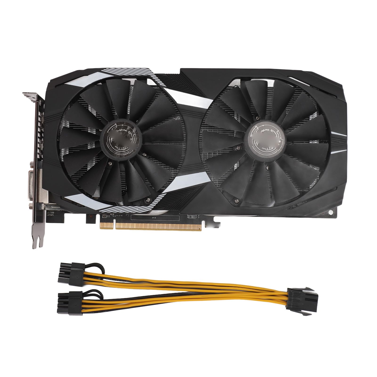 Tarjeta Gráfica RX 590, 256 bits 8 GB GDDR5 1460/8000 MHz, Tarjeta Gráfica para Juegos PCI Express 3.0, HDMI DP DVI con Ventiladores Duales para Juegos de Oficina y PC