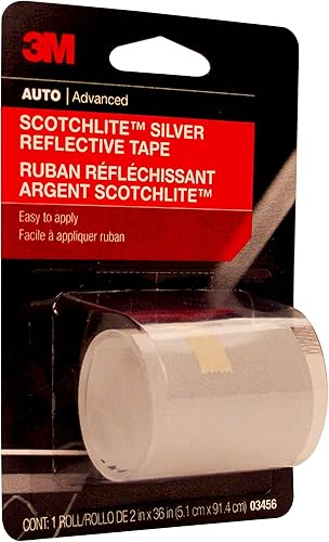 Miniatura 6 de 3M Scotchlite Cinta reflectante plateada, 03455, 1 pulgada x 36 pulgadas, 1 rollo
