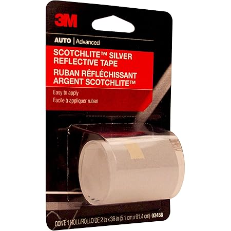3M Scotchlite Silver Reflective Tape, 03456, 2 in x 36 in, 1 Roll