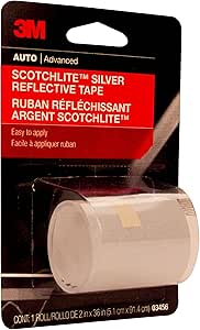 3M Scotchlite Silver Reflective Tape, 03456, 2 in x 36 in, 1 Roll