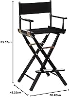 Vista 389 de Casual Home - Silla de director de 30 in, marco blanco, con lona color blanco, altura de barra