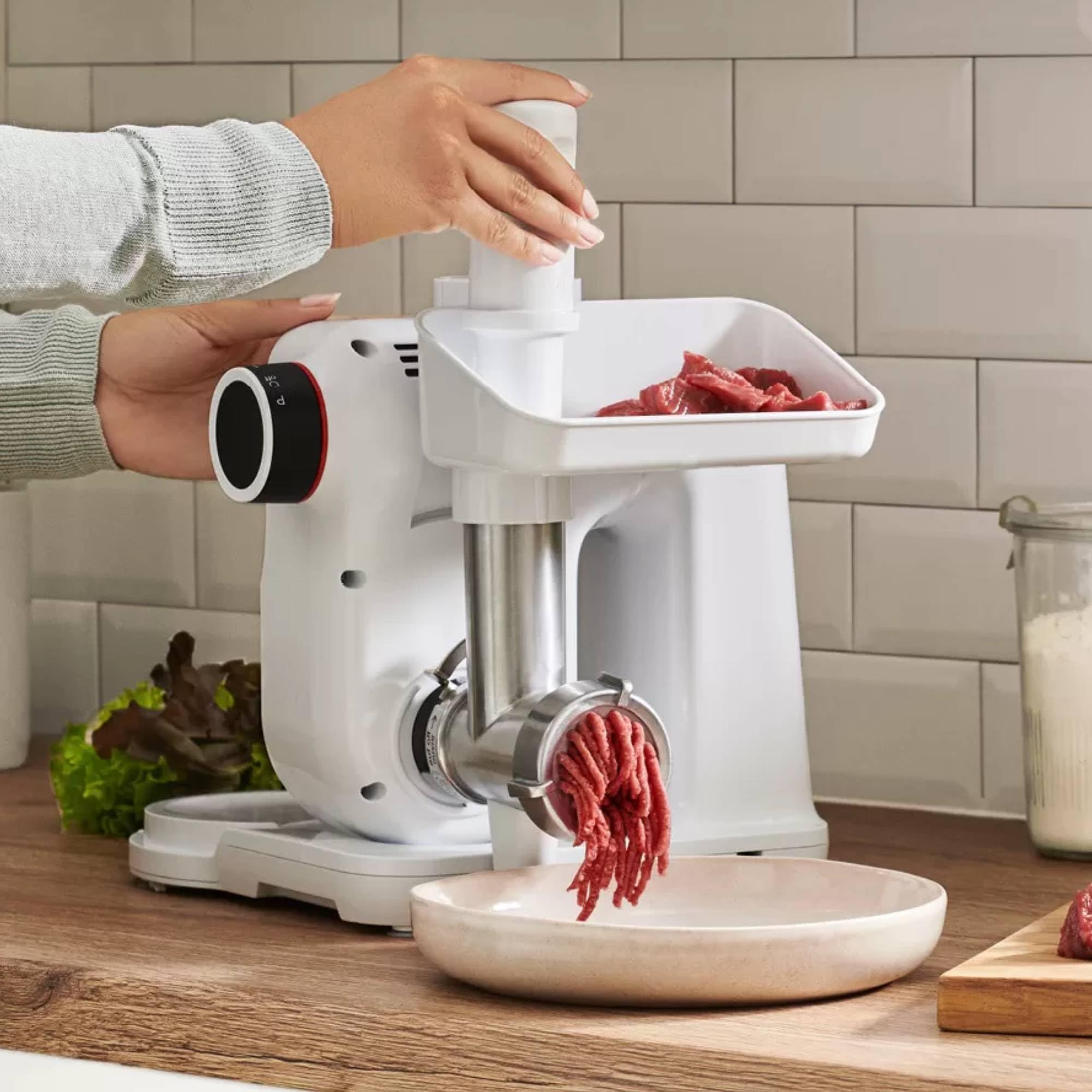 Bosch - Picadora de carne, Accesorio MUM Serie 2, Blanco y Acero, MUZS2FWW