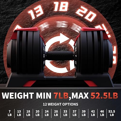 Miniatura 2 de Eisenlink Juego de mancuernas ajustables de 52.5 libras 12 en 1 y muñequeras negras Eisenlink para levantamiento de pesas de 18 pulgadas, correas de