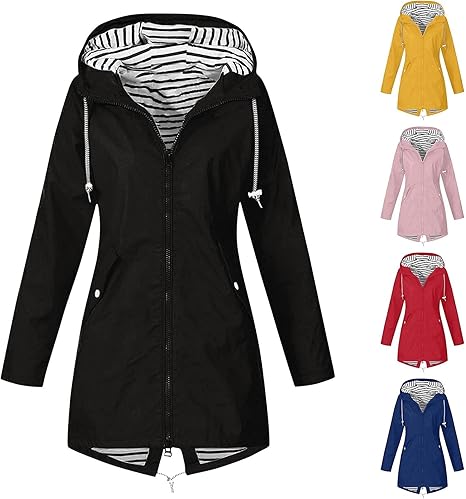 Giacca Impermeabile Donna MODFUL - Leggera, Antivento, Con Cappuccio, Per Outdoor E Casual - Foto 11