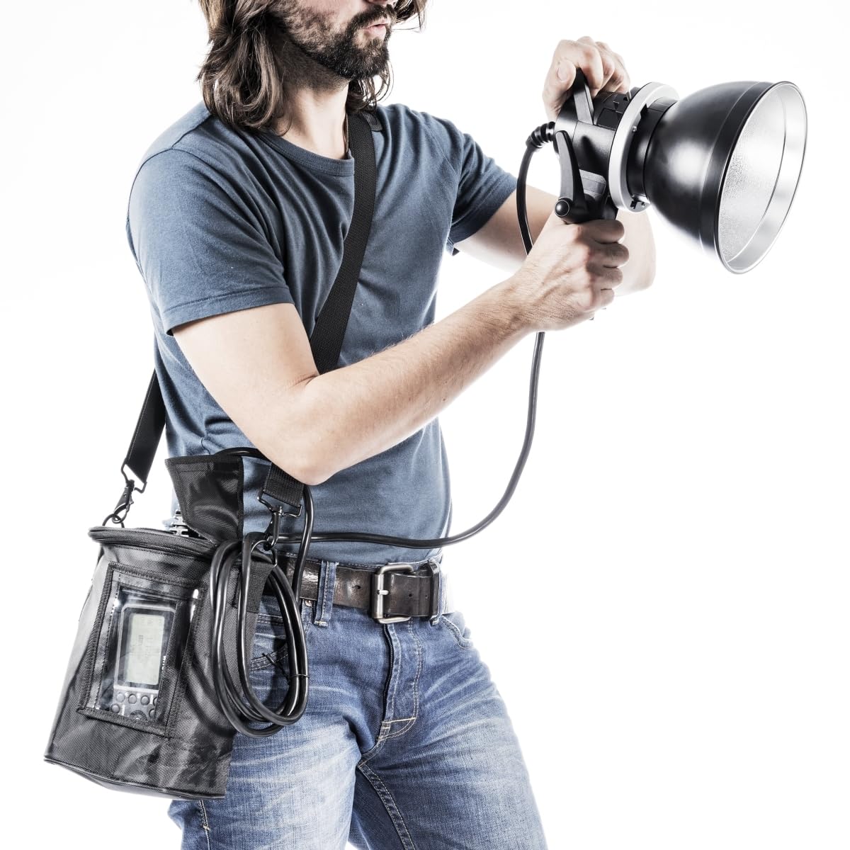 Walimex pro Handblitz H600 Flash2Go TTL - Testina di prolunga manuale con Bowens Mount, per flash portatile per flash flash Walimex Pro Studio Flash2Go 600 TTL, con cavo da 2,4 m