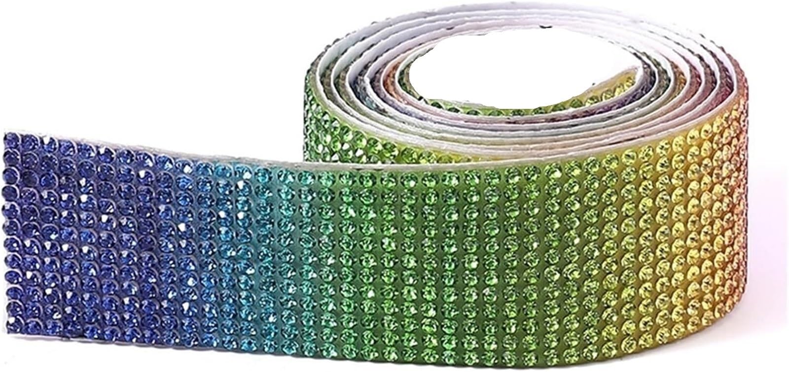 Glitter Tape, DIY Self Adhesive Rhinestone Tape Decorative Crystal Ribbon Diamond Multicolor 1.4cm 2.7cm(Colorful,2.7cm)