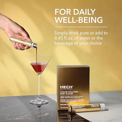 Miniatura 4 de Caviar Collagen Ruby Elixier - Suplemento de belleza con 11.000 mg de péptidos de colágeno marino y caviar, polifenoles y complejo de 9 nutrientes