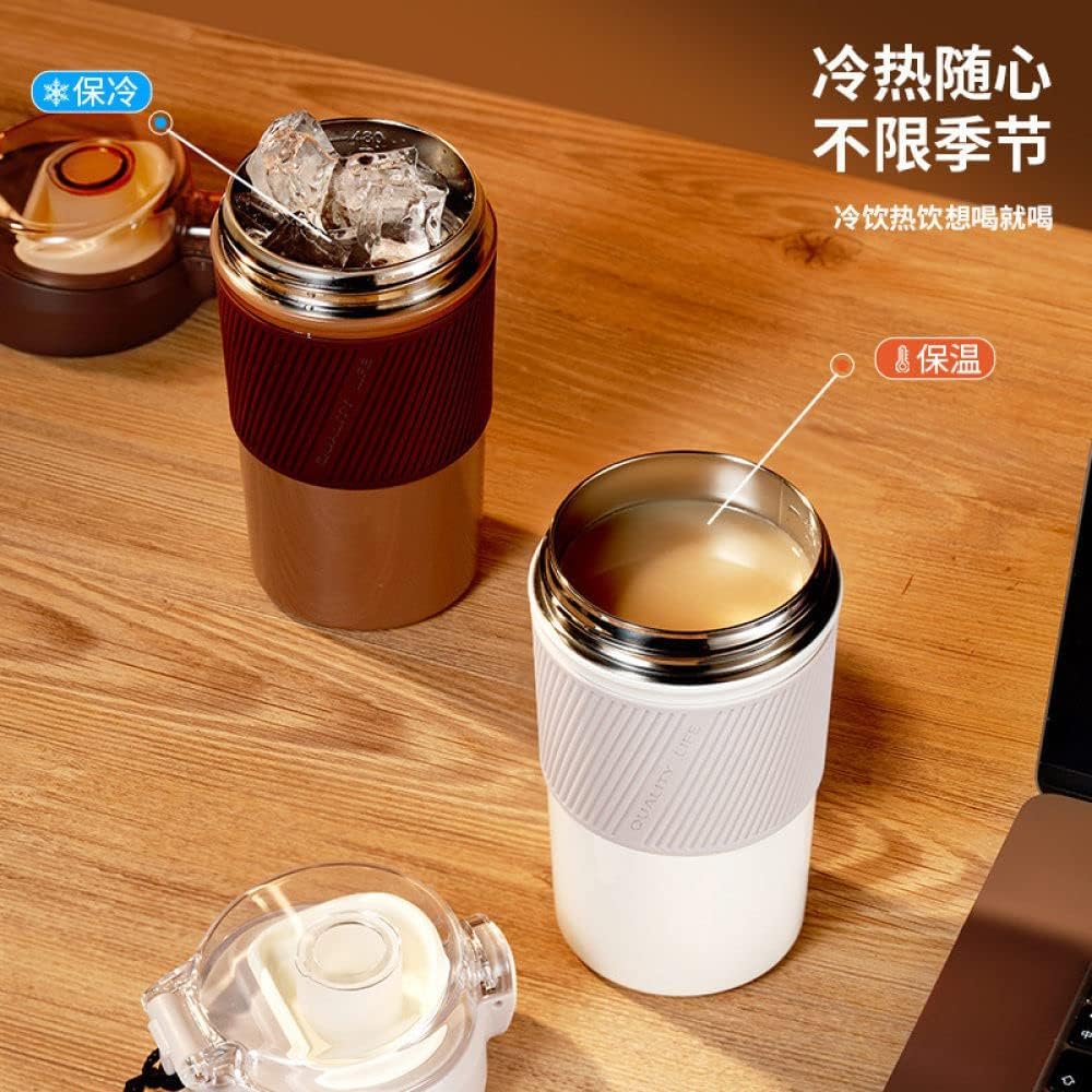 Vaso térmico de Acero Inoxidable 316 de 480 ml, Taza térmica portátil y Reutilizable para café frío/Caliente