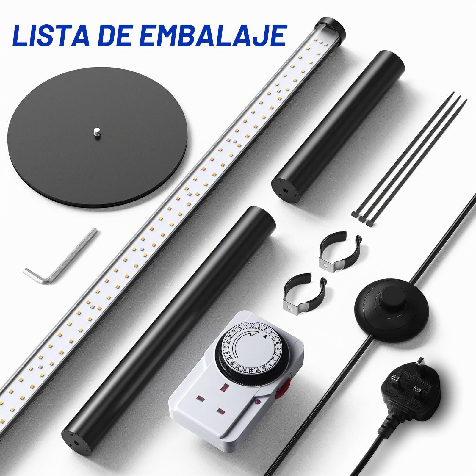 Barrina T10 Pro - Luz de cultivo de pie con temporizador, 42 W, 169 LED, luces de crecimiento verticales de espectro completo para plantas de interior, amplia cobertura, 115 cm a 165 cm de altura con