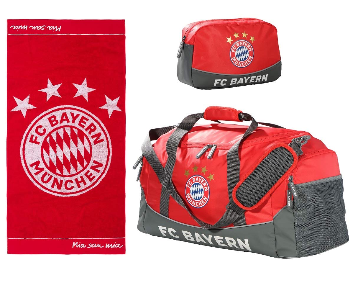 Sport Handdoek FC Bayern München Hand Towel, Guest Towels, Set Of 2, Red/White Badhanddoek Aanbieding