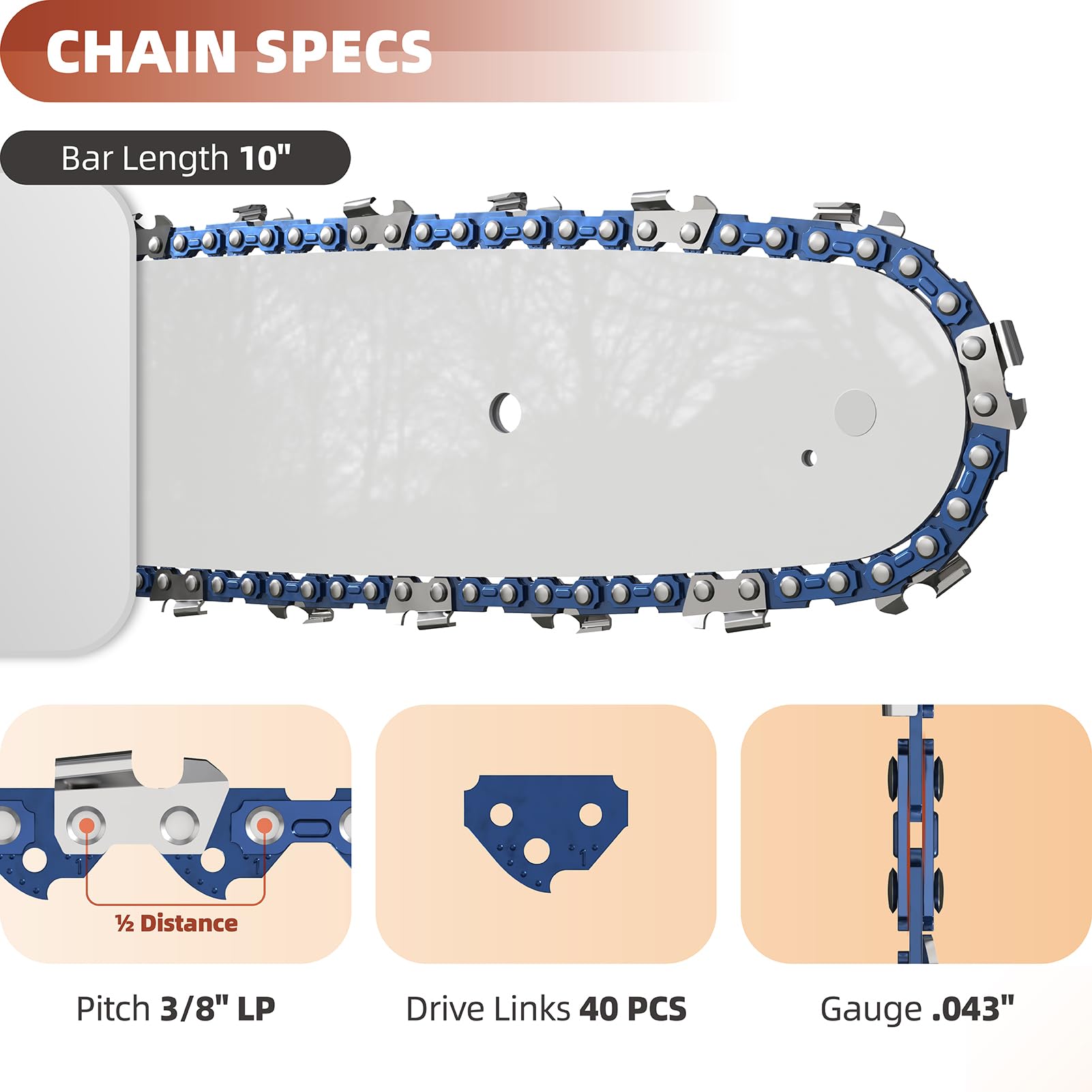 Amazon.com: 10 Inch Chainsaw Chains Replacement for Harbor