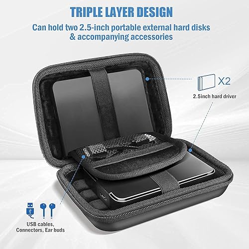 Miniatura 4 de ProCase Estuche para disco duro de 2.5 pulgadas con ProCase Samsung T7 / T7 Touch funda de transporte portátil SSD con cubierta de silicona