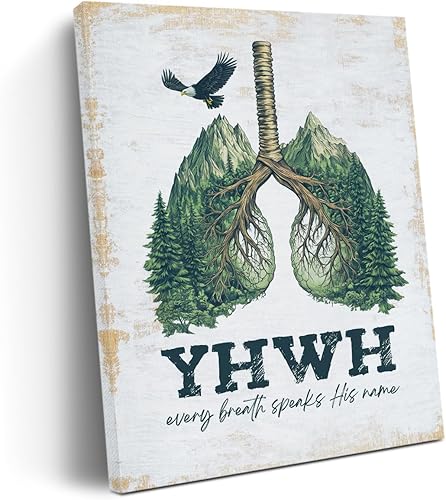 Retro Christian Faith Canvas Wall Art Wall Decor, Inspirational Spiritual Bible Verse Religious Gifts for Women Men Framed Print Poster Artwork for