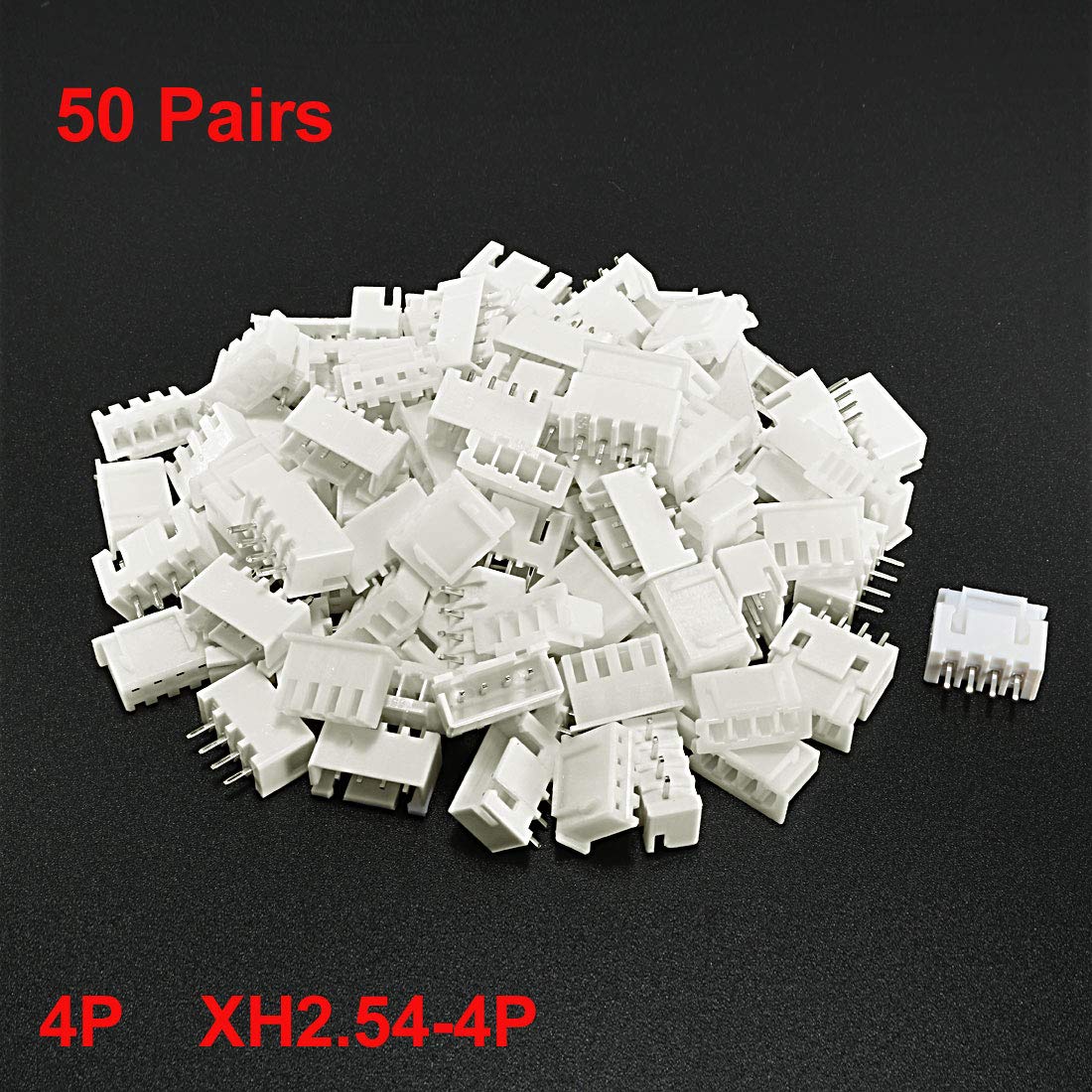 uxcell 50 Pairs 2.54mm Pitch 4P XH2.54-4P Connector Female
