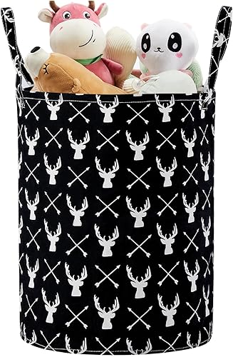 Cesta de almacenamiento grande para niñas y niños, cesta de lavandería plegable con asas largas, contenedores de juguetes para guardería, decoración