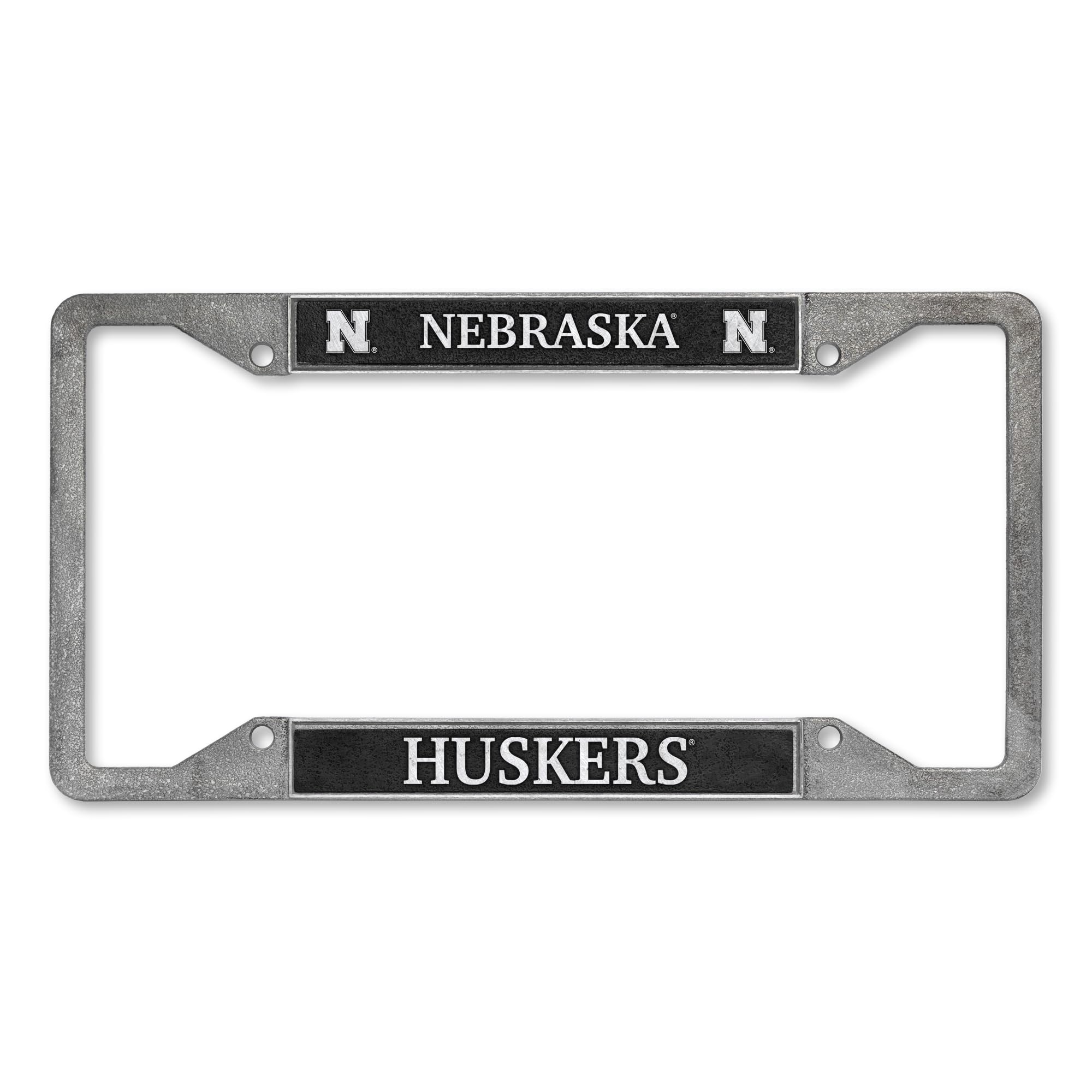 Rico Industries NCAA Nebraska Cornhuskers Pewter License Plate Frame 12" x 6"