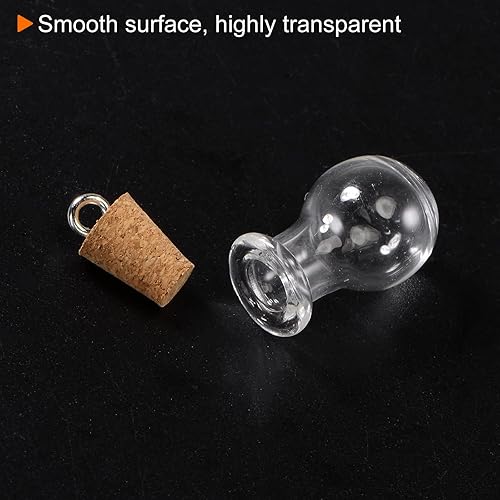 Miniatura 5 de HARFINGTON 20 mini botellas de vidrio con tapones de corcho, pequeños frascos de vidrio en forma de gota de agua, pequeños frascos de vidrio