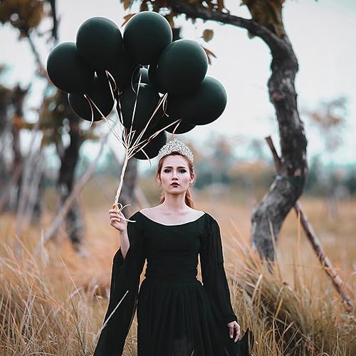 Miniatura 5 de Globos negros, globos de látex de 12 pulgadas, decoración de feliz cumpleaños, boda, graduación, baby shower, fiesta, 100 unidades (negro)