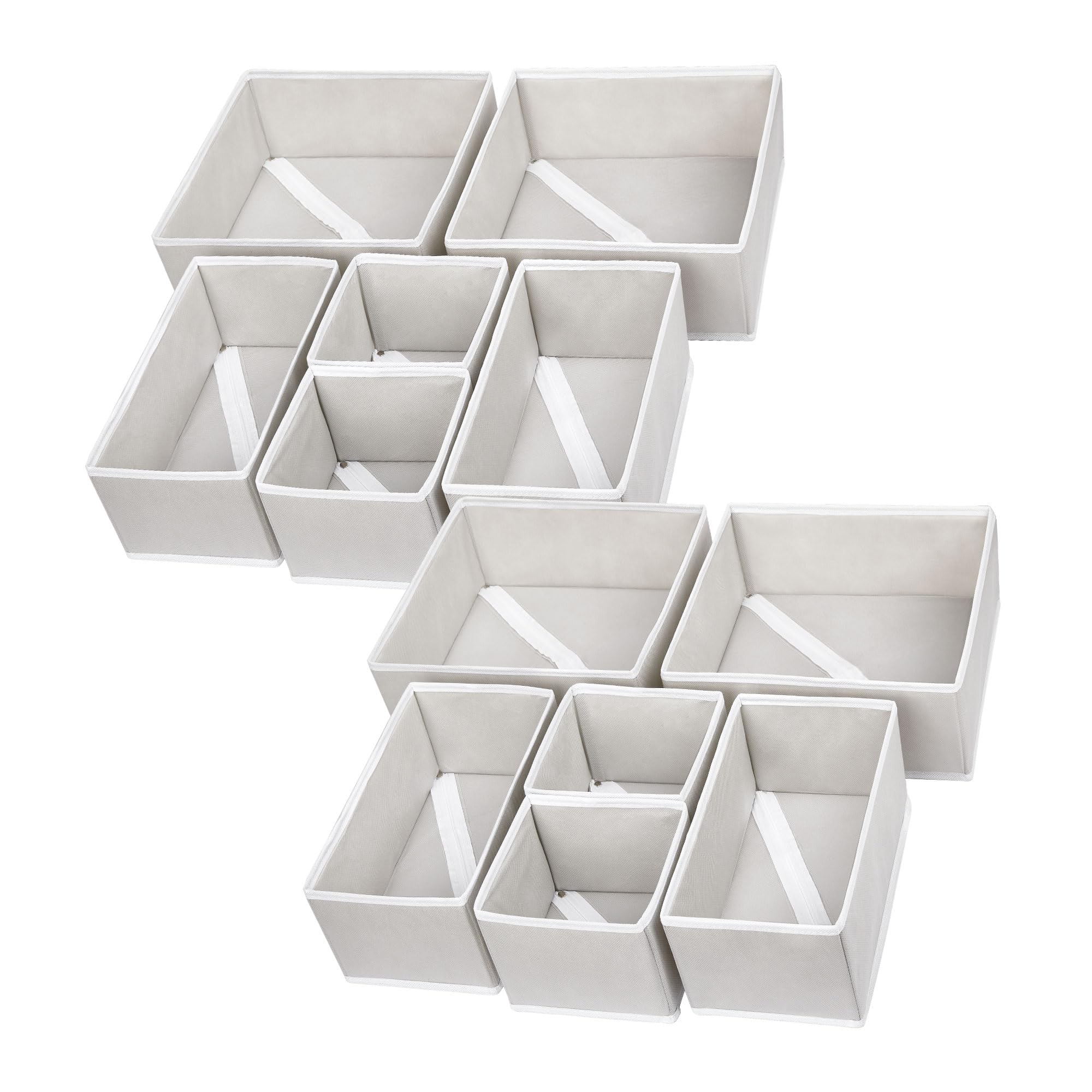 Vtopmart 12 Pack Drawer Organiser Foldable Box, Drawer Dividers Fabric, Wardrobe Storage Organiser for Bras, Underwear, Socks