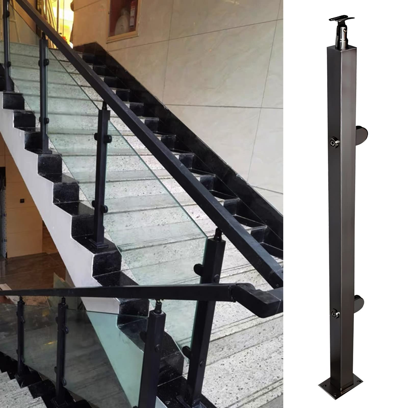 Poteau de garde-corps en inox pour balustrade design de piscine