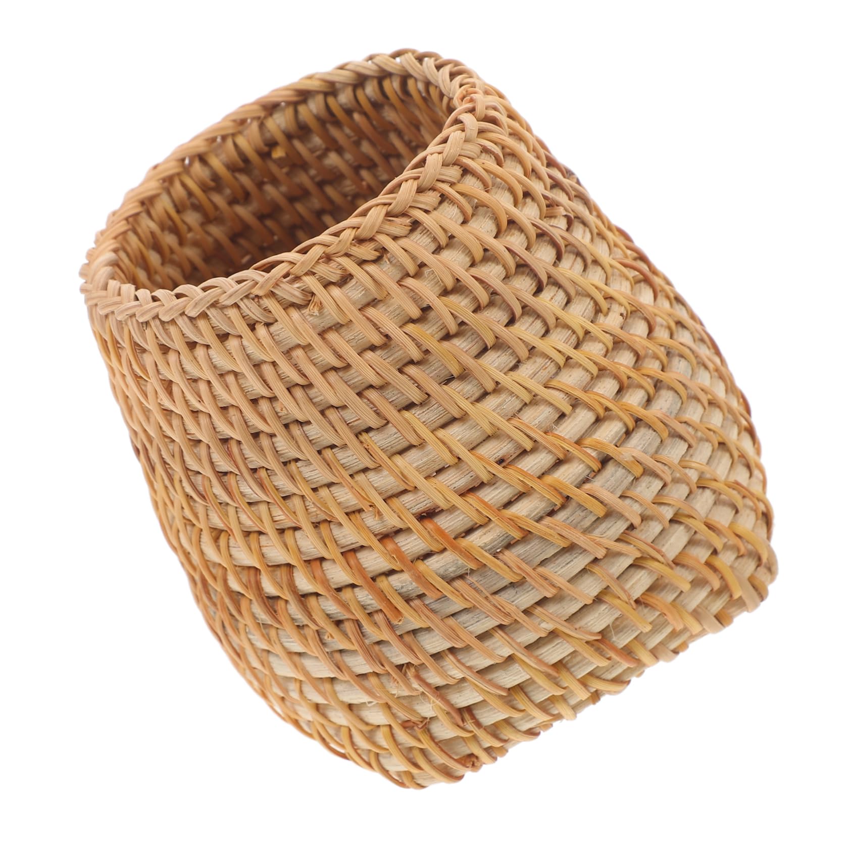 NUOBESTY 4 Pezzi Portapenne in Rattan Unico Portapenne da Ufficio per Scrivania Stile Naturale Rattan E Capacità