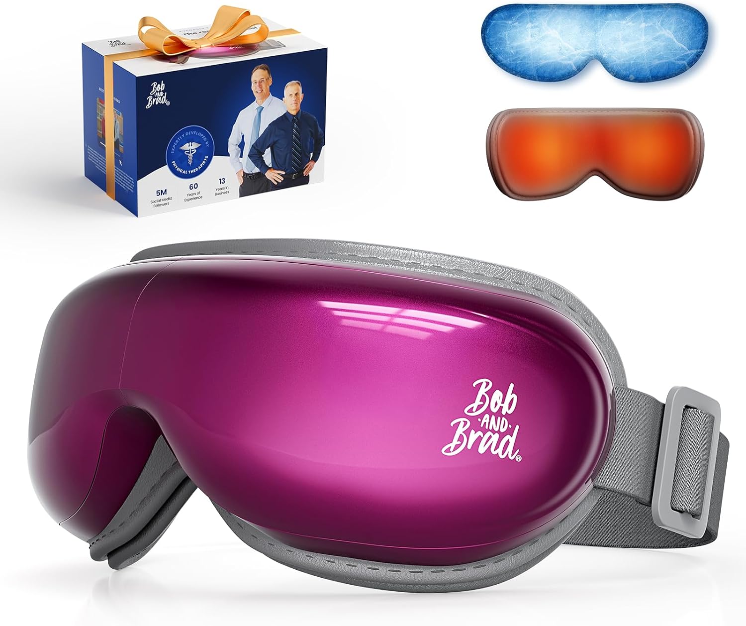 BOB AND BRAD Eye Massager with Heat and Cooling, EyeOasis 3 Eye Mask for Migraine FSA Eligible/HSA Eligible, Heated Face Massager for Dry Eye Strain Relief Improve Sleep, Birthday Gifts for Women Men