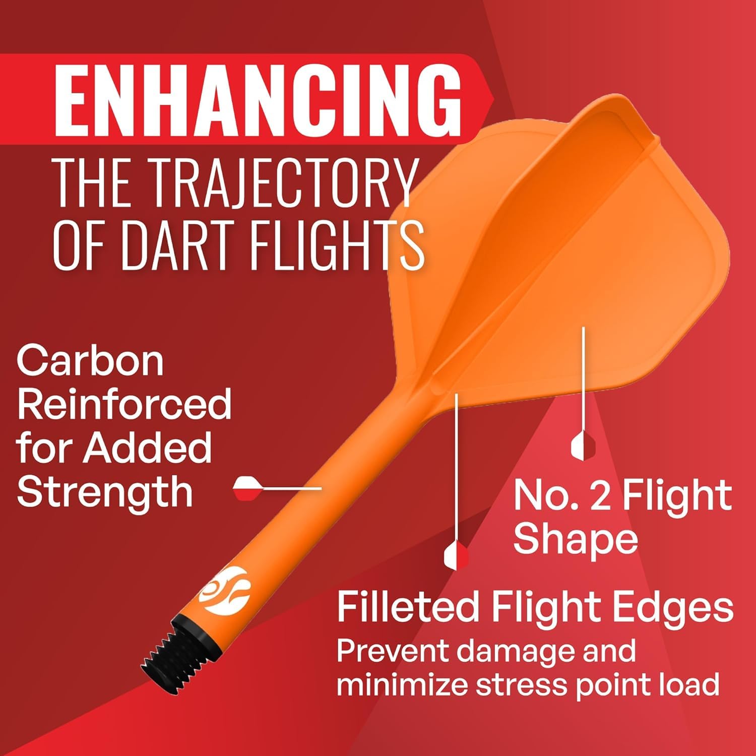 Shot! Darts Flight Deck One Piece Dart Flight and Shaft System, Reduced Deflections, Standard Shaped Flight (350 Micron) - Image 2