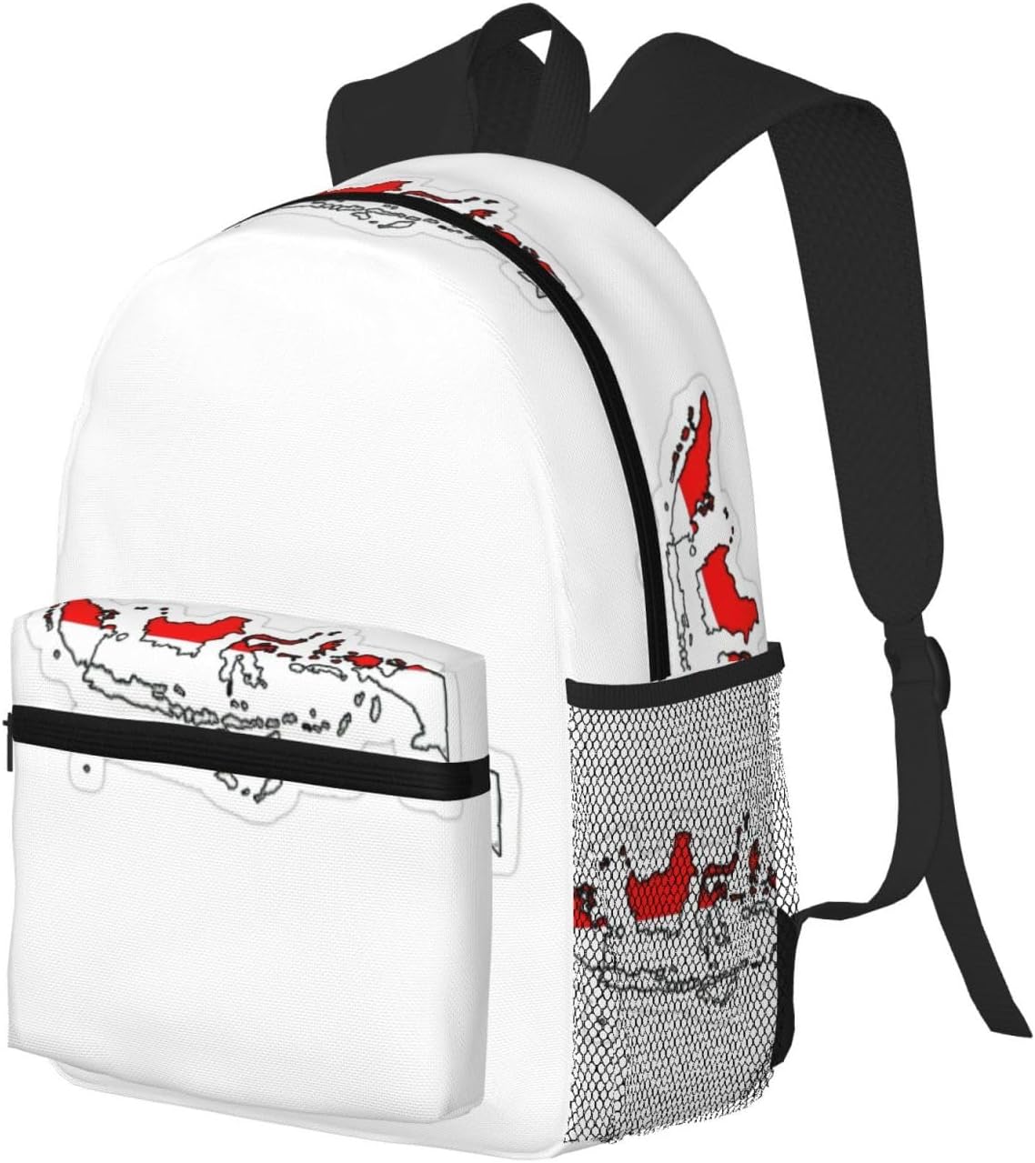 Indonesian Flag Map Backpack Large Sports Bag, Best for Basketball, Soccer, Volleyball, Swim, Gym, Travel