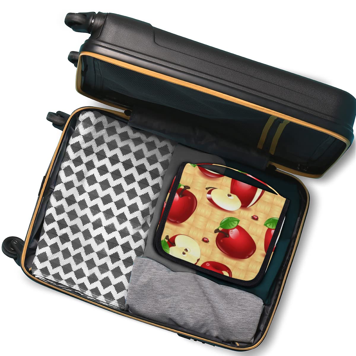 Jabłka Podróżna kosmetyczka Jabłka Wzór Owoce Mycie Torba Unisex Wiszące przybory toaletowe Kosmetyczka Organizer do makijażu, wielobarwny, Jeden rozmiar