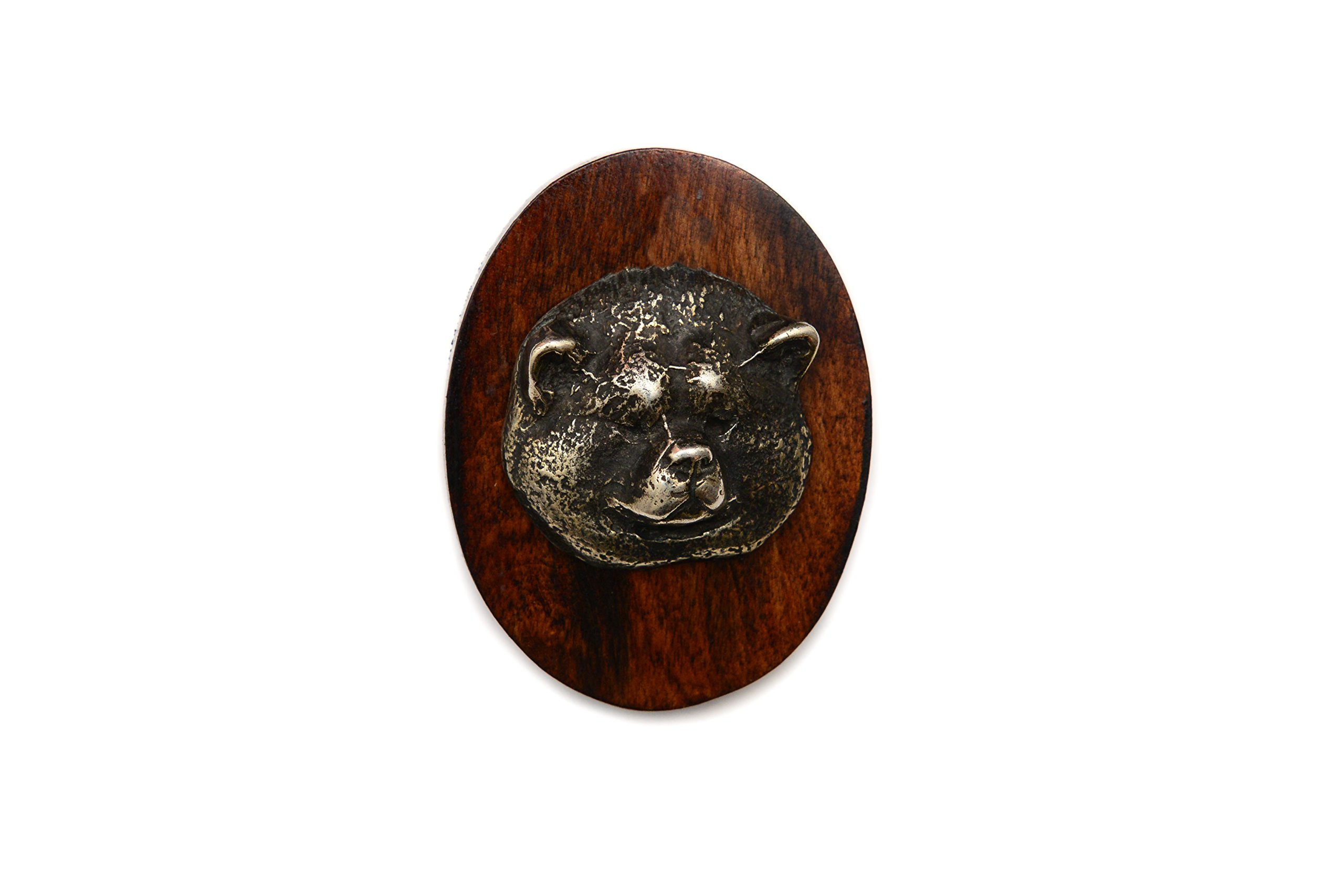Art-Dog Dog Show Ring Clip Number Holder - Brooch with Clip Dog Show Exhibit Number Holder - Handmade Dog Show Accessory – Dog Tag Clip 7x5cm – Akita Inu — image 1