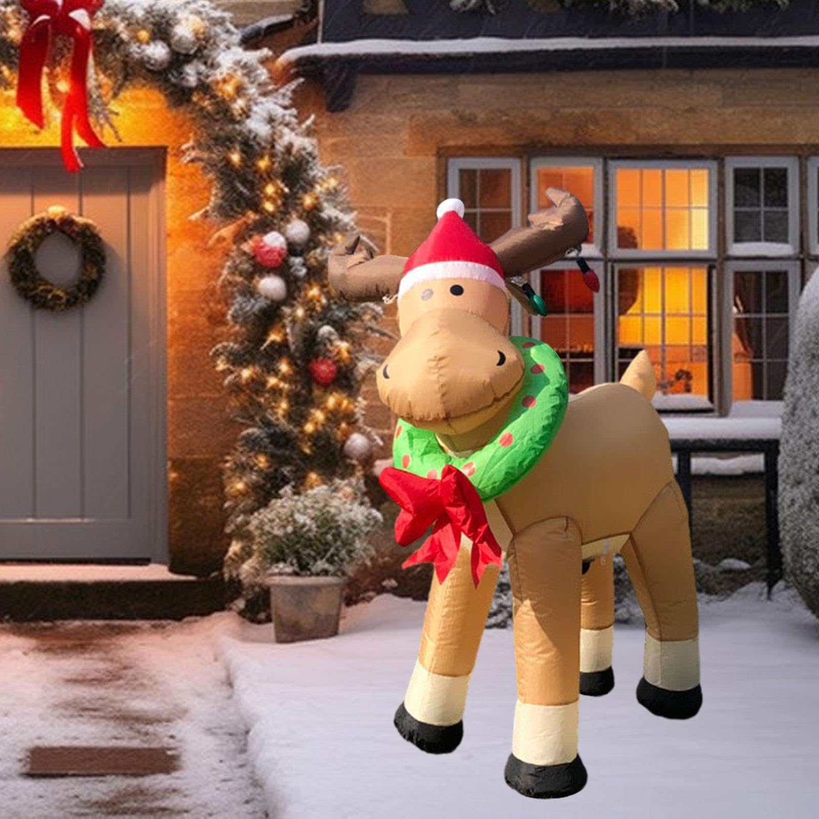 Décors Gonflables Lumineux de Noël avec LED, Ornements Gonflables pour Patio Intérieur et Extérieur, Polyester Résistant