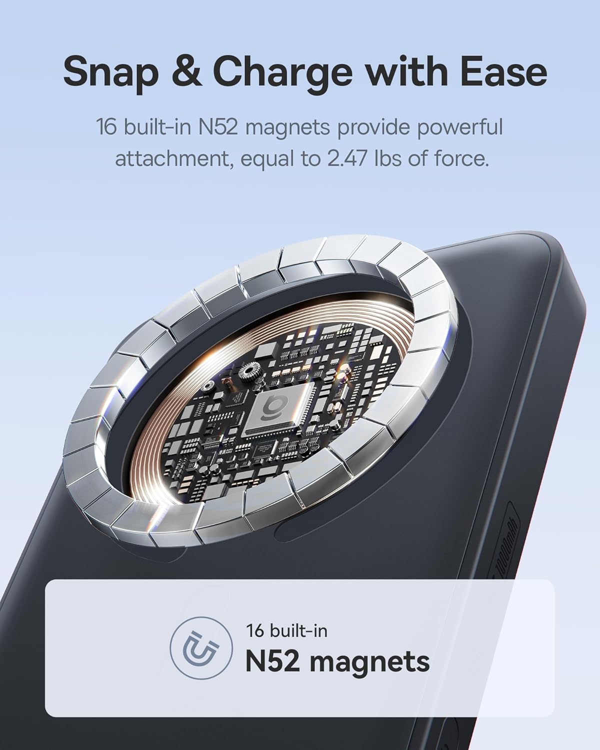 Baseus EnerFill FM11 showing 16 built-in N52 magnets