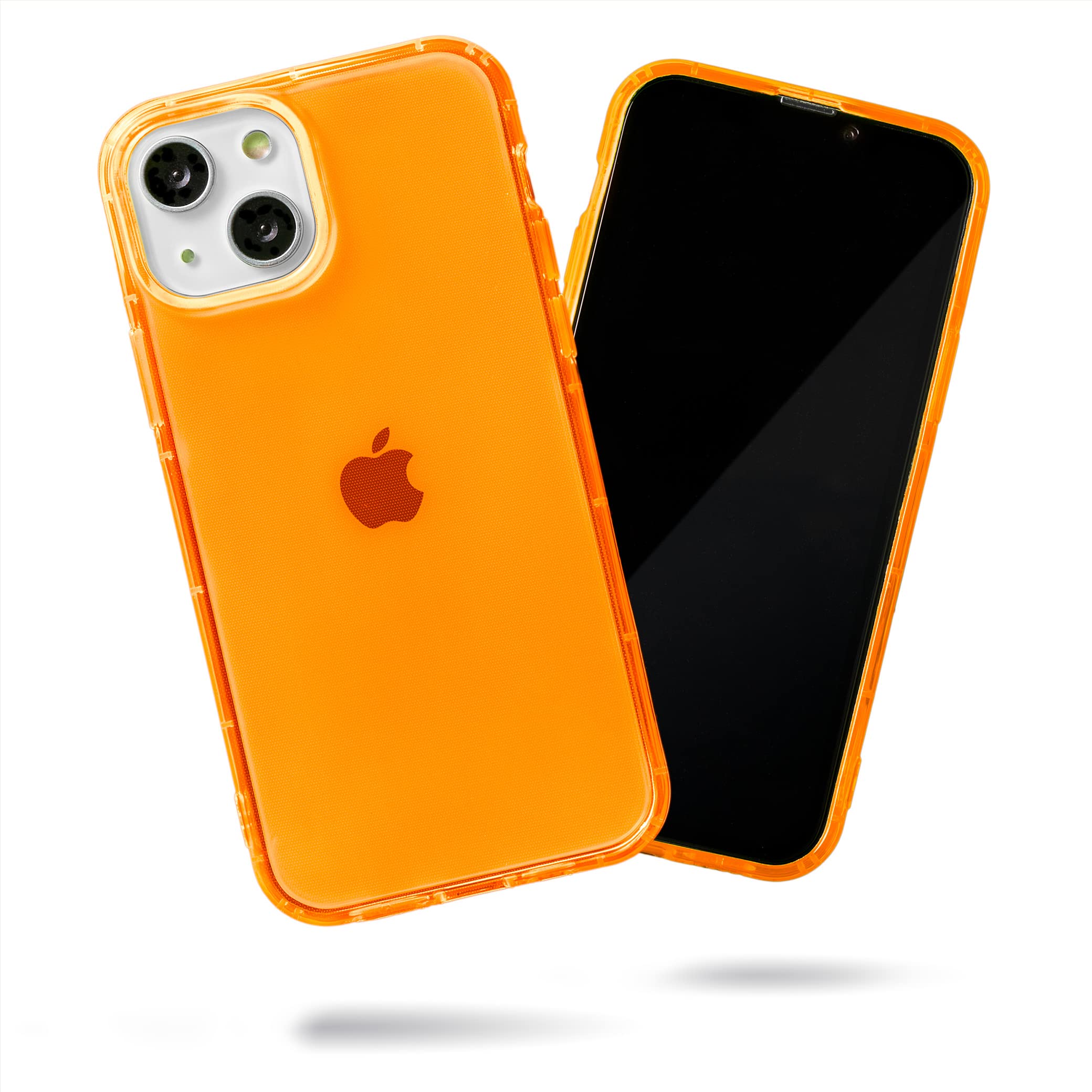 SteepLab Neon Highlighter Case for iPhone 15 - The Grippy Jelly Case w/Protective Air Pockets (Intense Bright Orange)