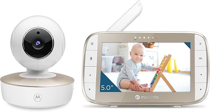 Motorola Nursery Babyfoon Met Camera – Baby Monitor VM34 – Baby Camera Vm34 4.3 Inch Kleurendisplay Infrarood Nachtzicht Terugspreekfunctie Slaapliedjes