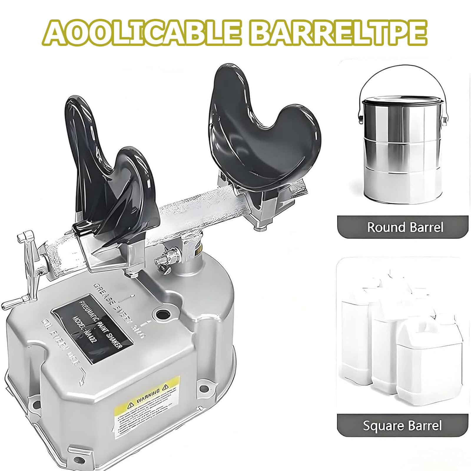 Agitatore pneumatico per vernici, adatto a secchi da 1 a 5 litri, con oscillazione a 30°, pressione dellaria di 0,2-0,6 MPa, ciclo di 15 minuti, morsetto regolabile, ideale per carrozzerie e cabine