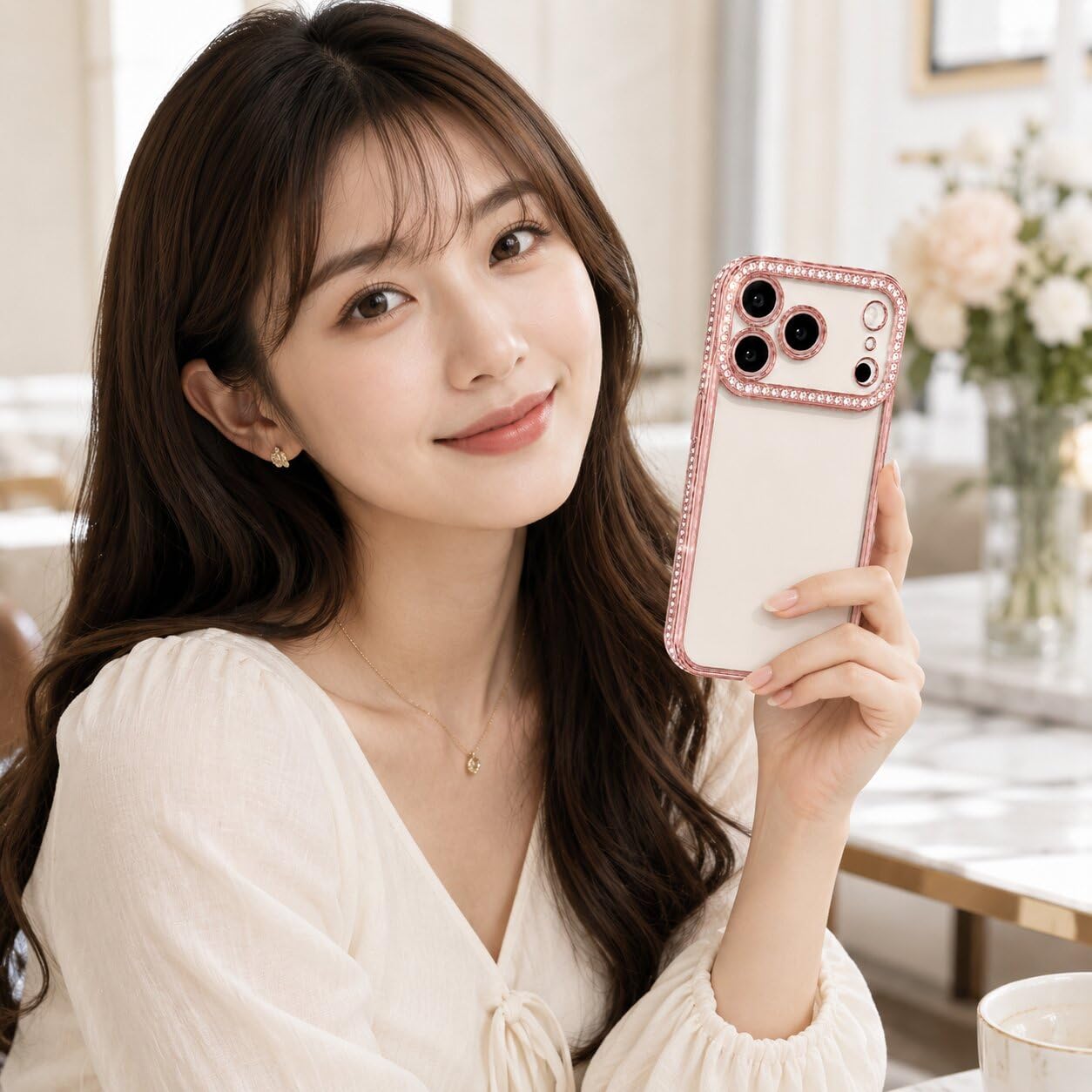 Amazon.co.jp: EWVBKN iPhone14 用のケース 対応 キラキラ ライン