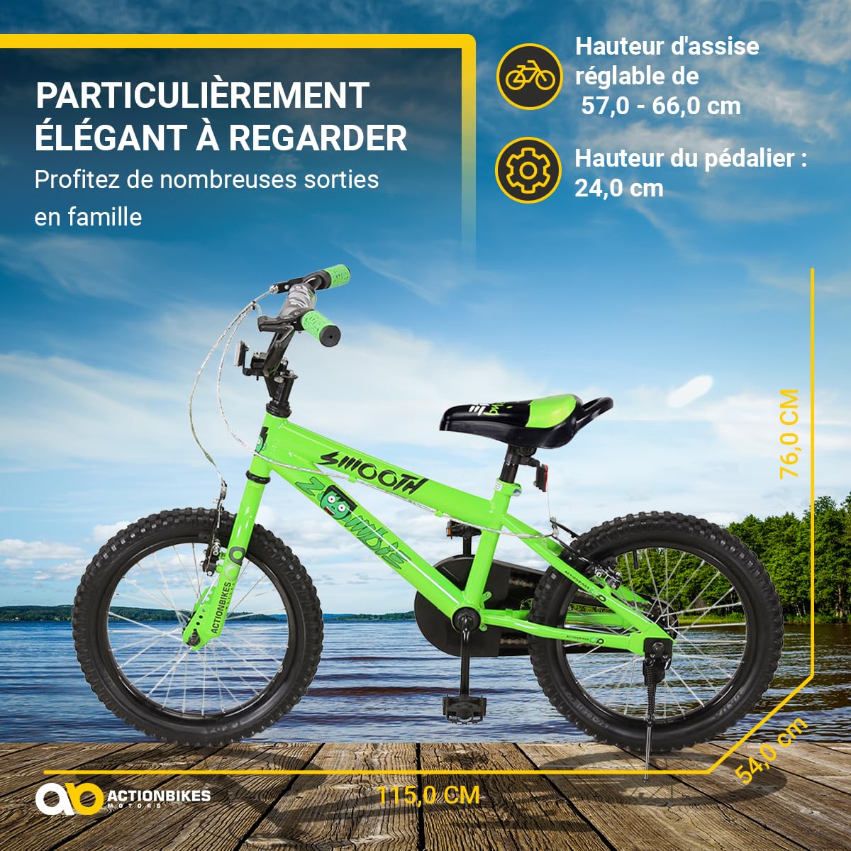 Action Bikes Zombie Vélo pour Enfant à partir de 3–9 Ans 12 16 20 "Vert Enfants Fille garçon Vélo