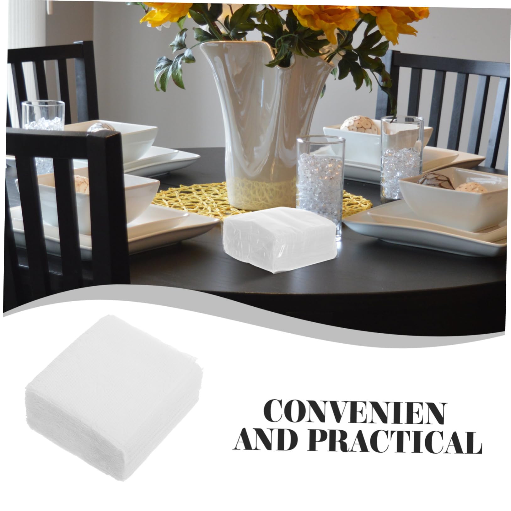 Pañuelos de Papel Blanco de 60 Hojas por Paquete, 50 Paquetes | Pasta de Celulosa, Formato Plegable, Uso Versátil en Restaurantes y Celebraciones