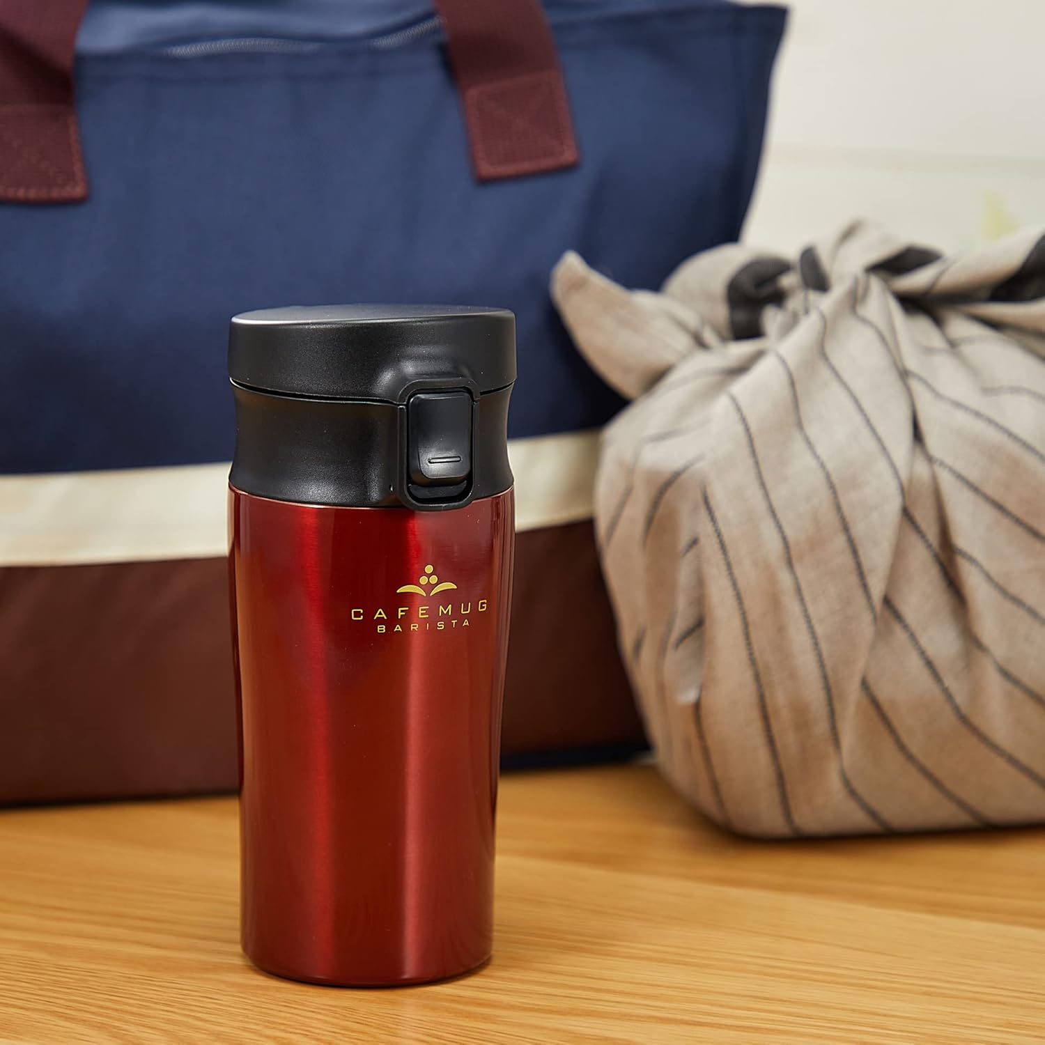 パール金属 水筒 400ml 直飲み コーヒーチェリー タンブラー ワンタッチ カフェマグバリスタ HB-4536