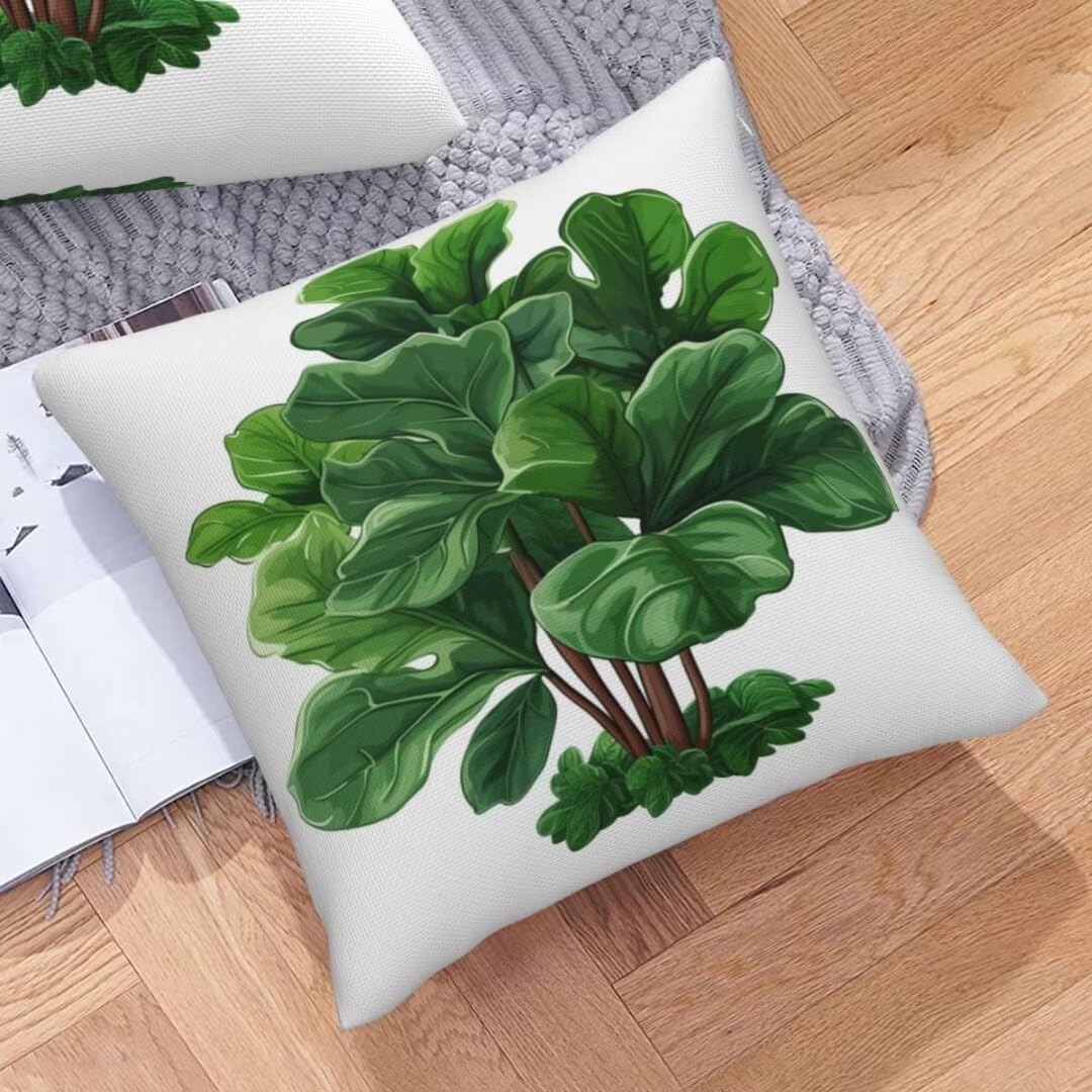 Kissenbezug 65x65 cm 2er Set Outdoor Kissen Grün Sofakissen Leinen Kissenbezüge Dekokissen Vegetativ Zierkissen & -hüllen Deko Kissen Quadratisch Pillow Cover für Schlafzimmer Zuhause Gifts -LY519