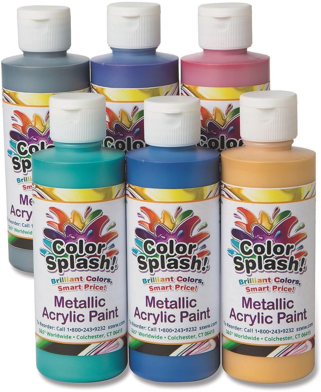 S&S Worldwide-mp-PT3259 8-oz. Color Splash! Acrylic Paint Assortment (Set of 6)